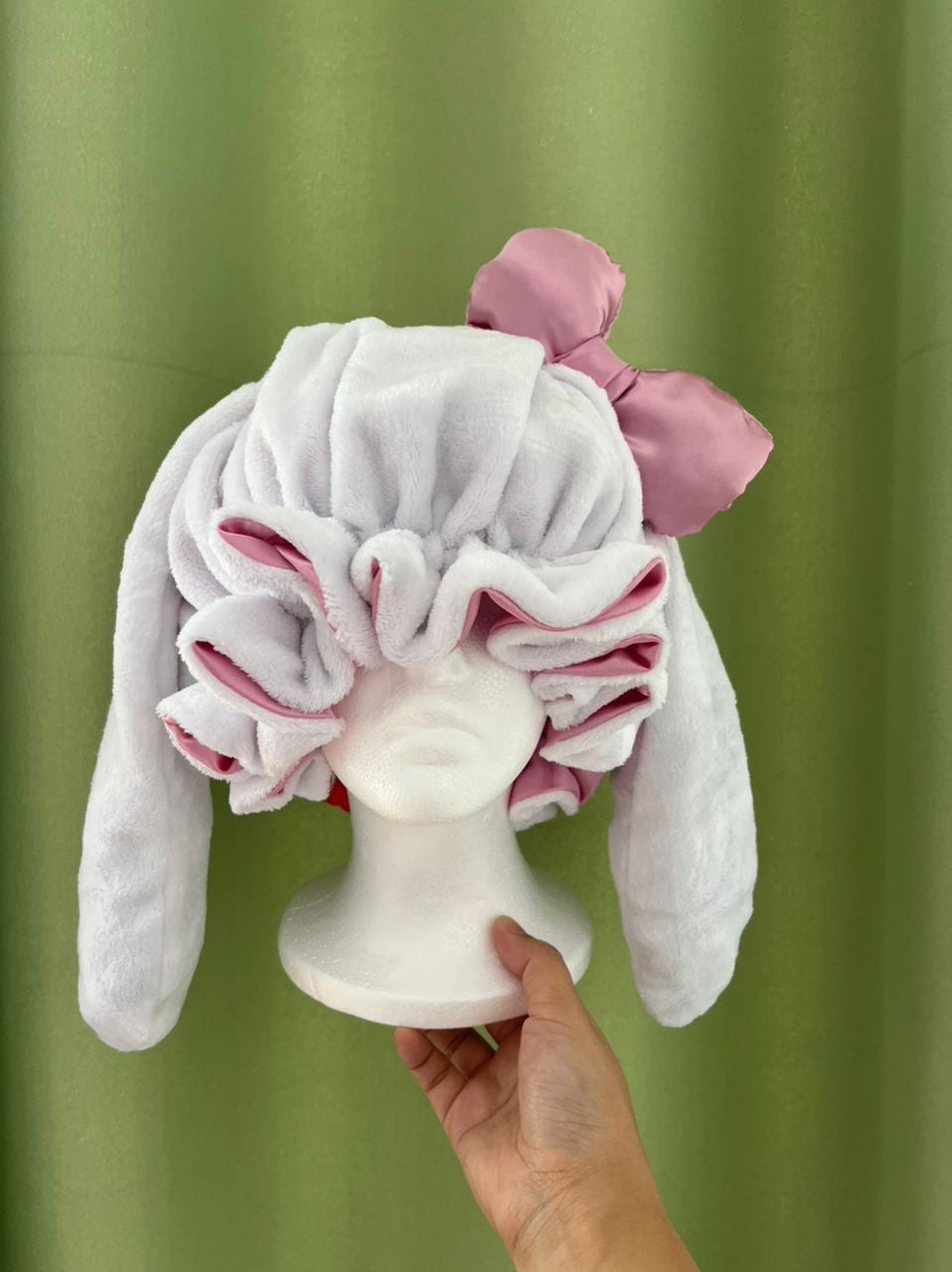 satin lined bunny ear bonnet