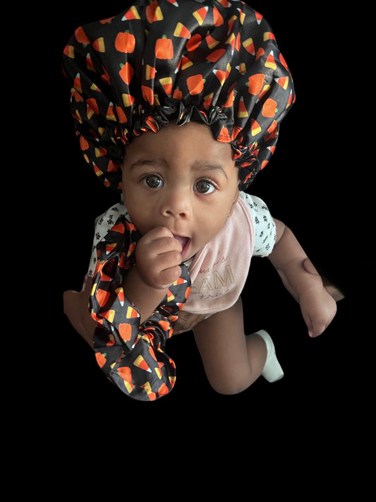 Candy Corn Bonnet & Scrunchie   (Kids Combo)